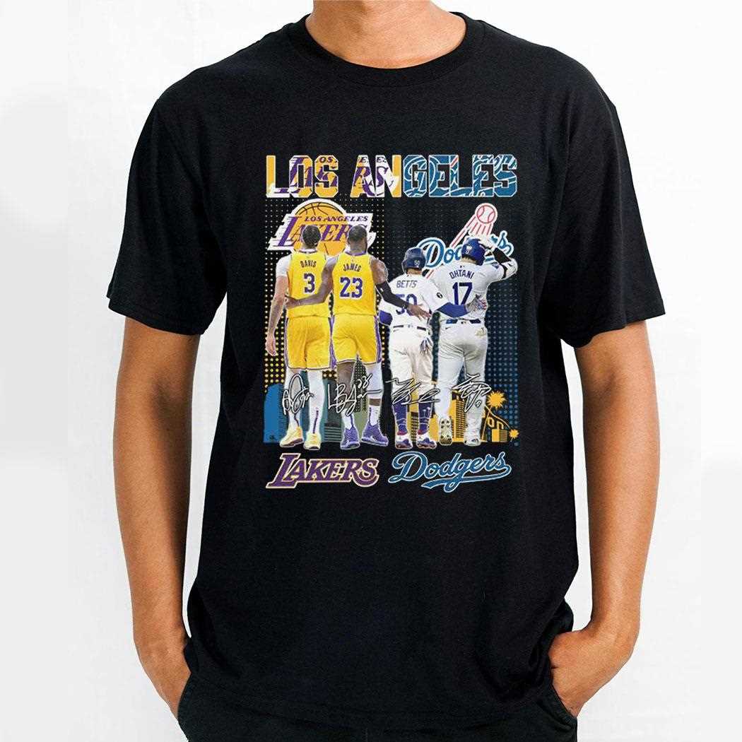 Los Angeles Lakers Dodgers Teams Signatures Shirt