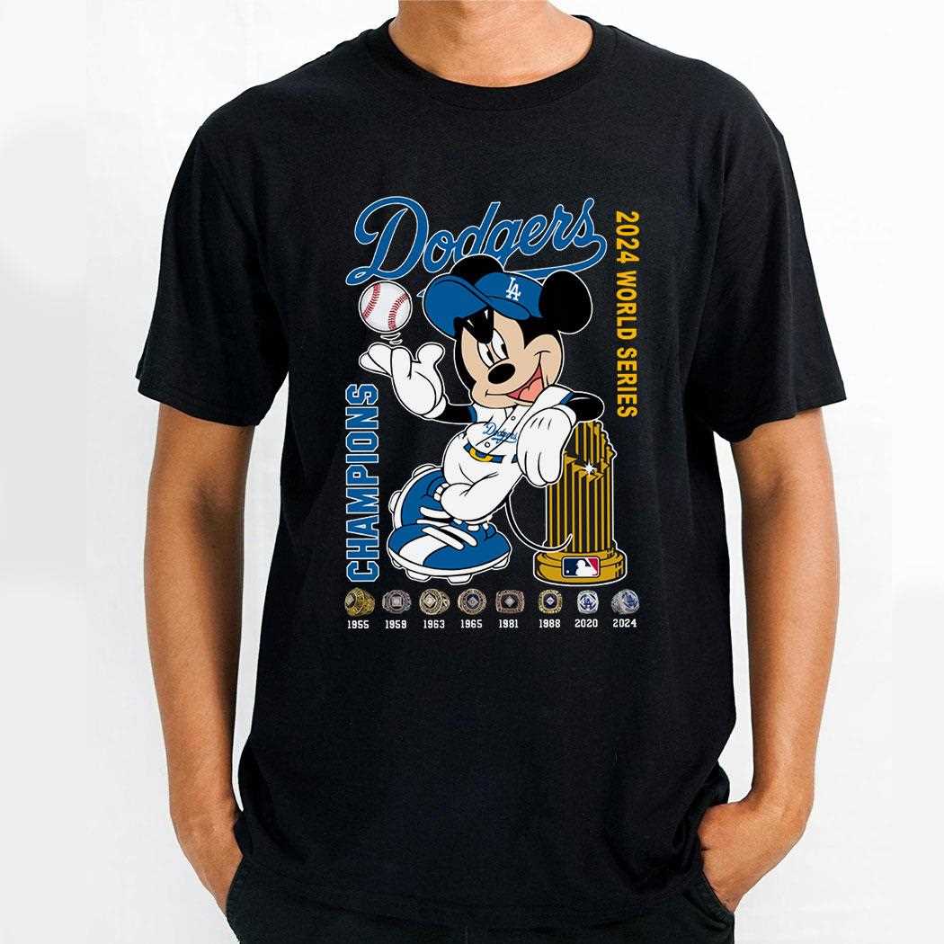 Mickey Mouse Los Angeles Dodgers 2024 World Series Champions Shirt