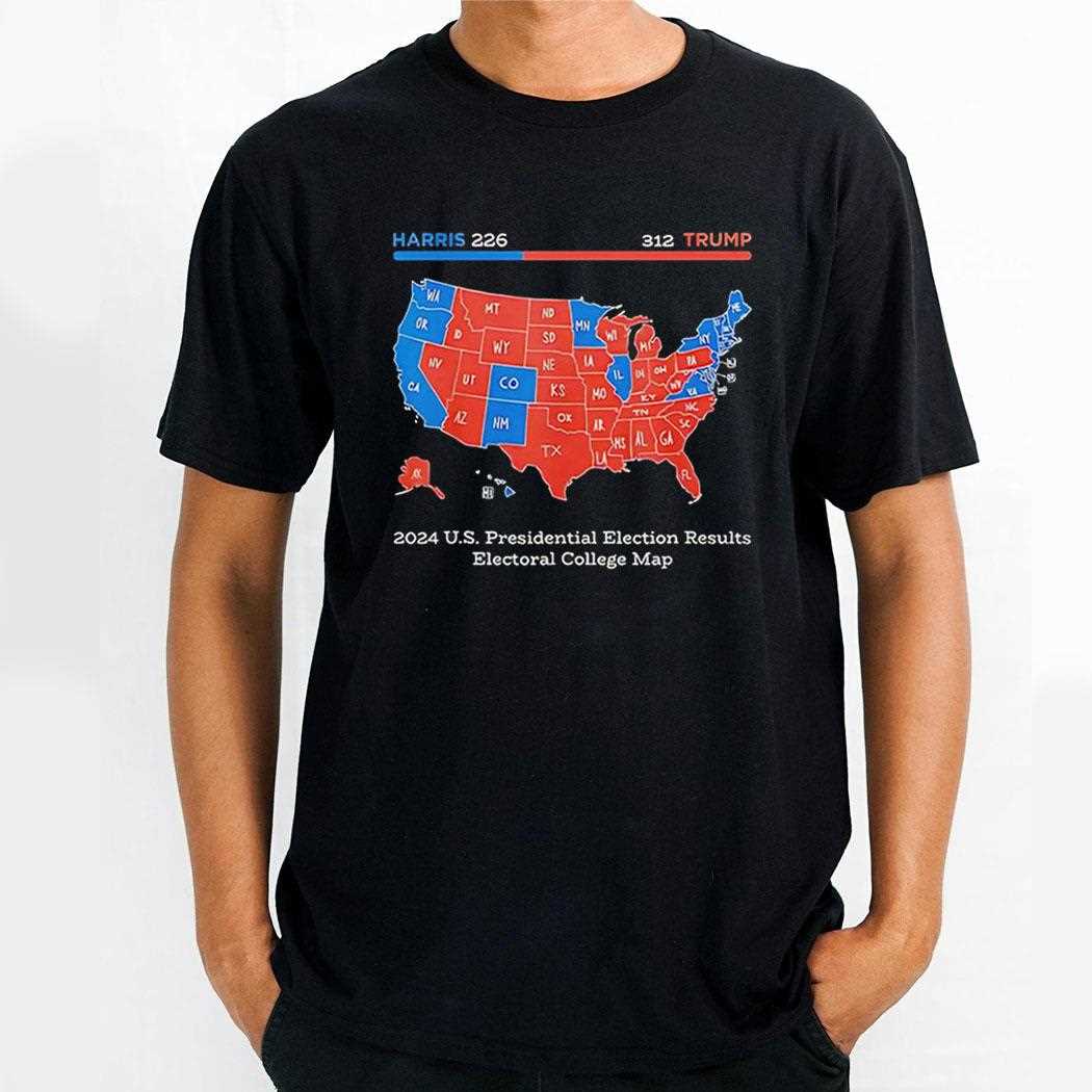 Trump Won 2024 Us Presidential Election Results College Map Shirt