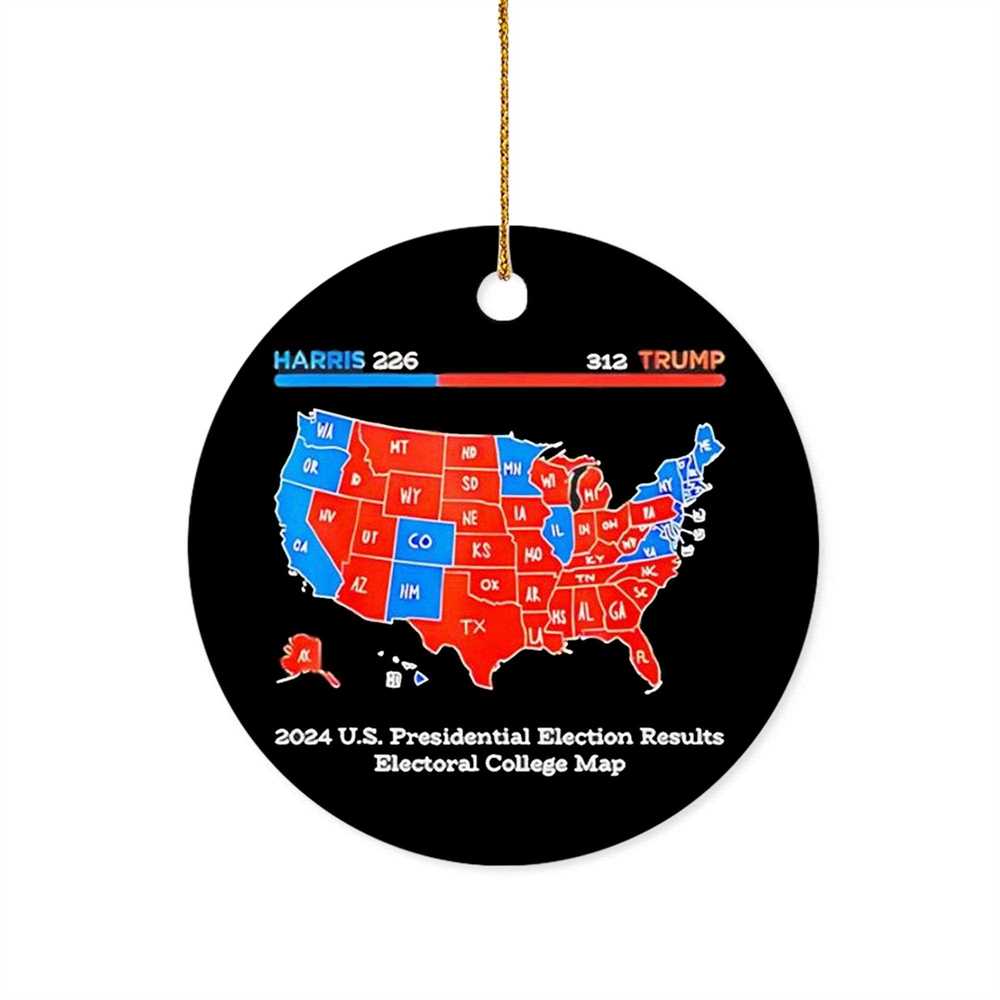 Trump Won 2024 Us Presidential Election Results Electoral College Map Ornament