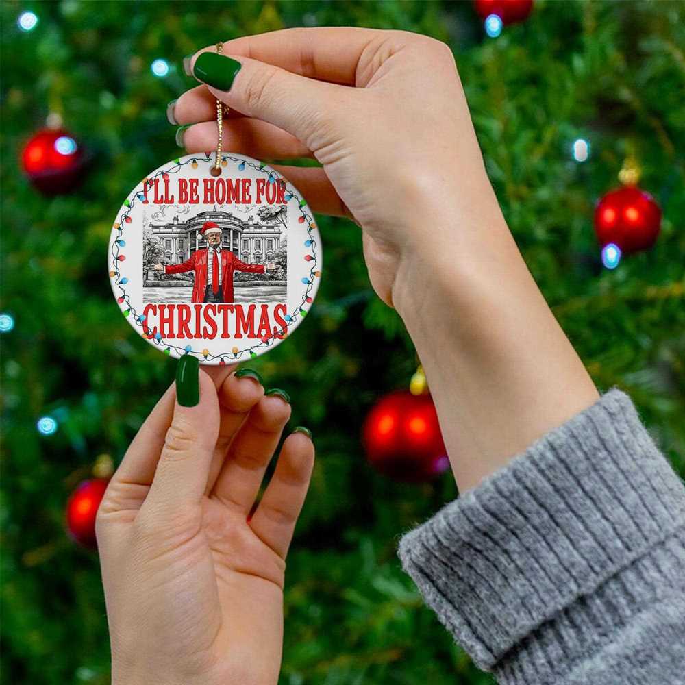 Humorous Trump I’ll Be Home For Christmas Ornament