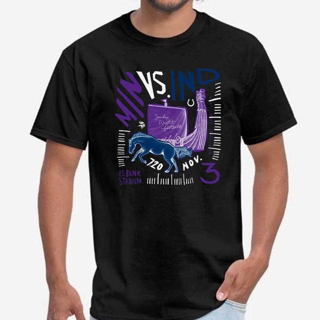 Vikings Vs Colts Nov 3 2024 Us Bank Stadium Matchup Shirt Hoodie