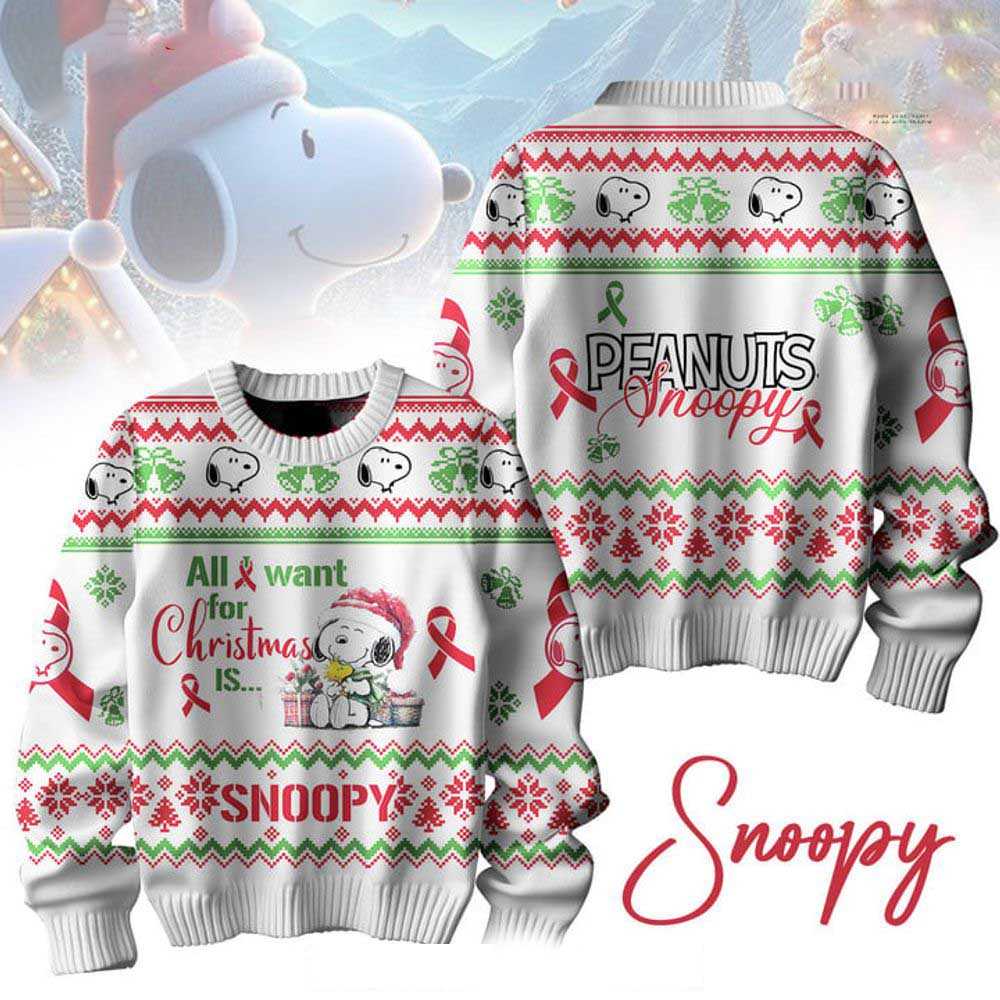 All I Want For Christmas Is Snoopy Christmas Ugly Sweater