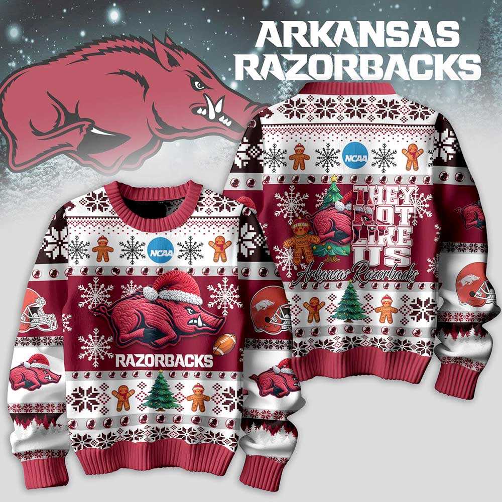Arkansas Razorbacks They Not Like Us Christmas Ugly Sweater