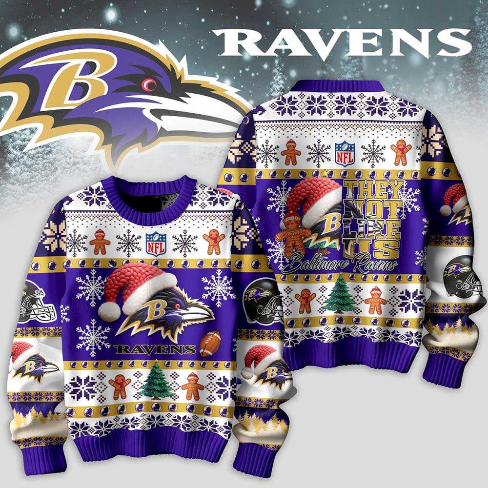 Baltimore Ravens They Not Like Us Christmas Ugly Sweater