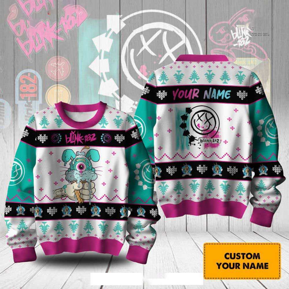 Blink 182 Custom Christmas Ugly Sweater