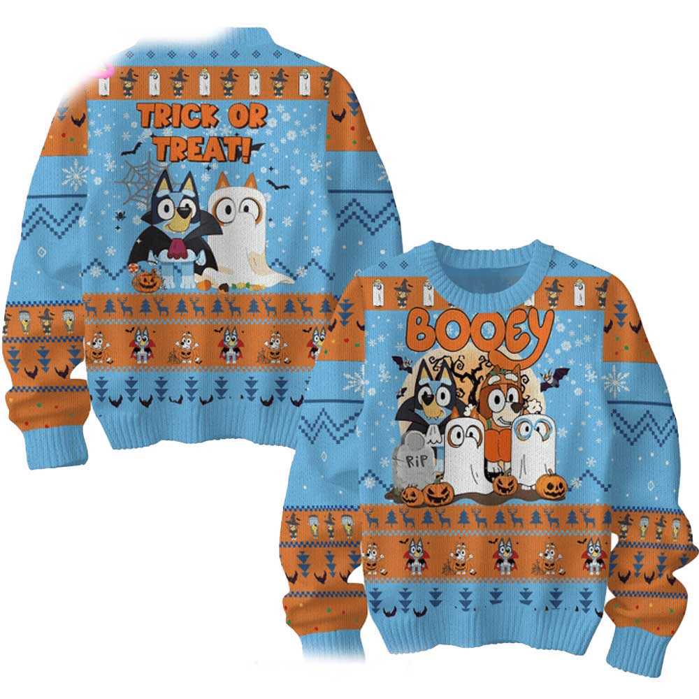 Bluey Trick Or Treat Christmas Ugly Sweater