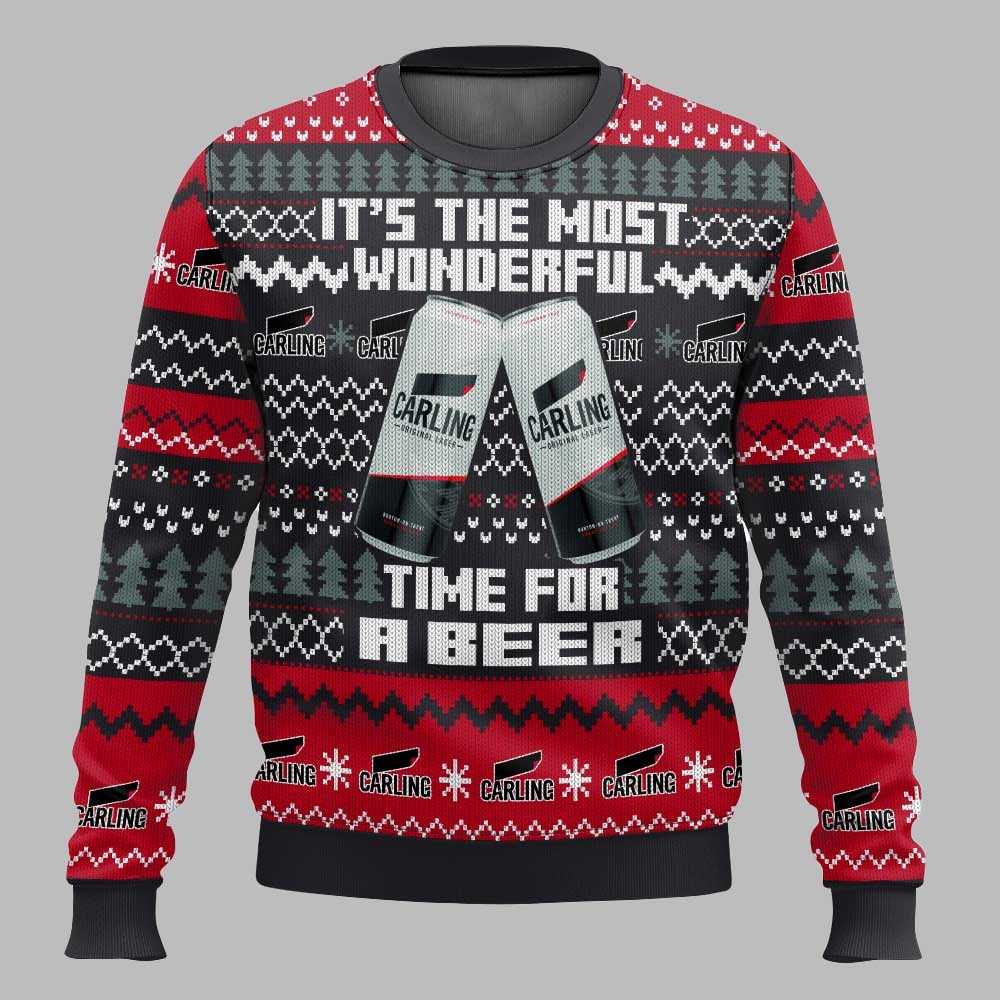 Carling United Kingdom Beer Christmas Ugly Sweater Carling United Kingdom Beer Christmas Ugly Sweater