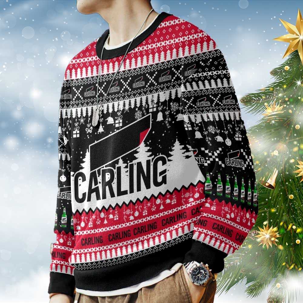 Carling United Kingdom Beer Christmas Ugly Sweater Carling United Kingdom Beer Christmas Ugly Sweater