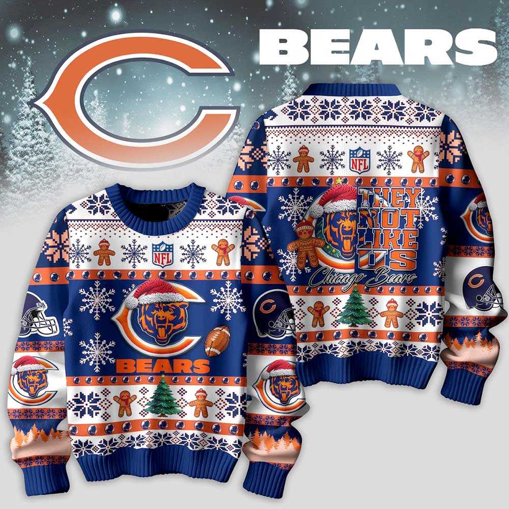 Chicago Bears They Not Like Us Christmas Ugly Sweater