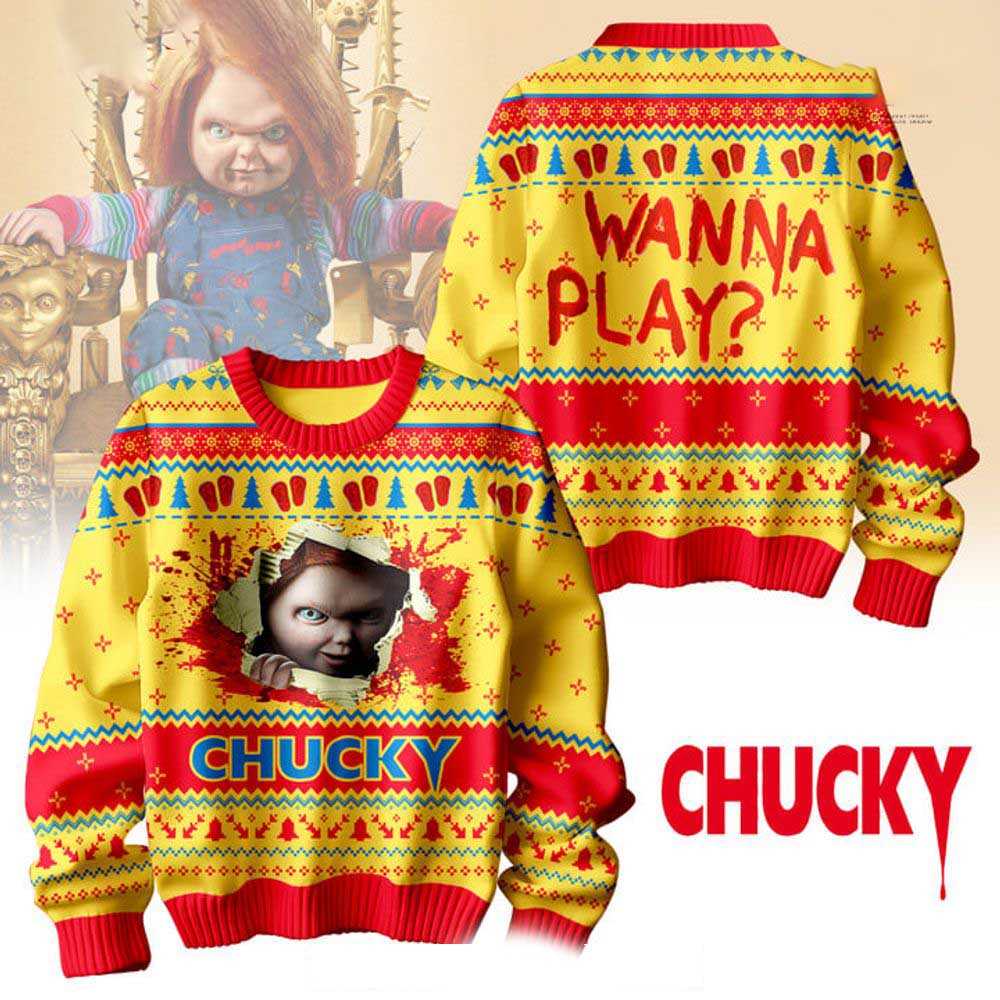 Chucky Wanna Play Christmas Ugly Sweater