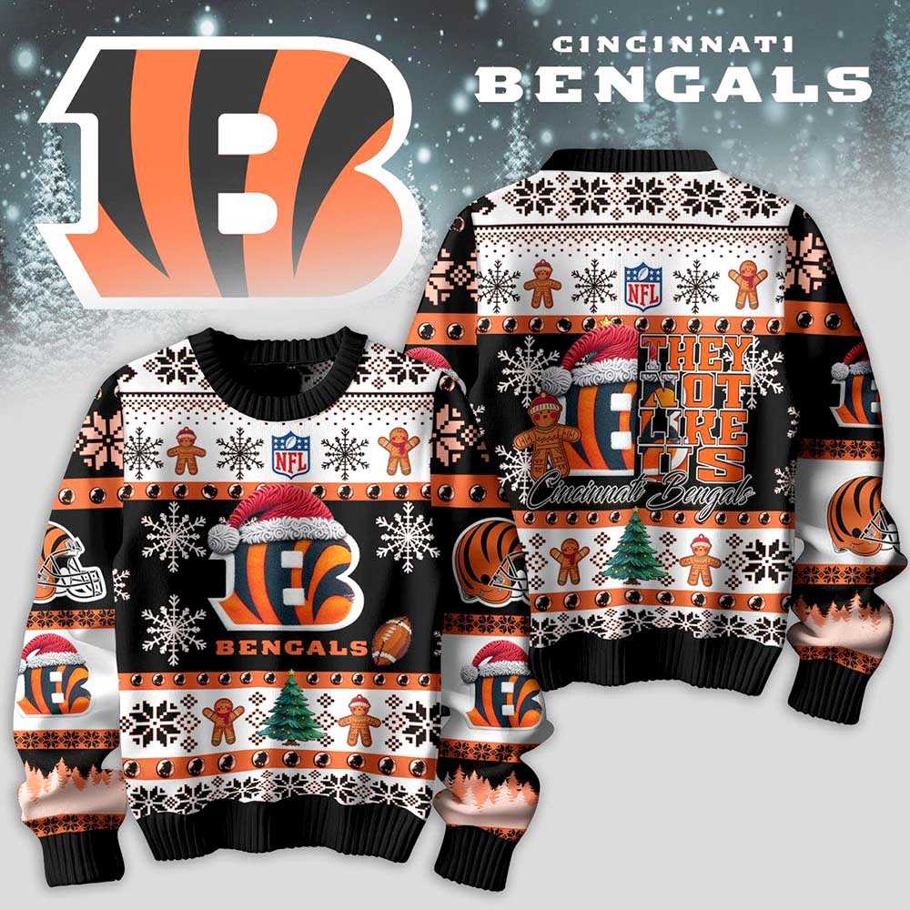 Cincinnati Bengals They Not Like Us Christmas Ugly Sweater