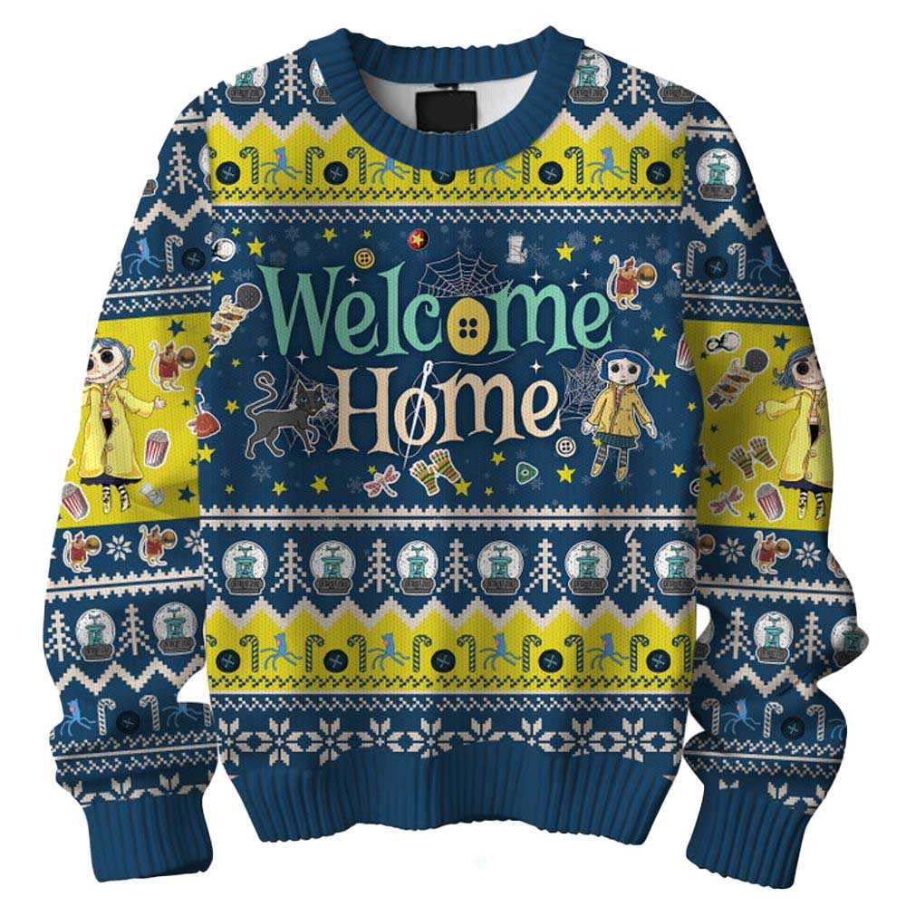 Coraline Welcome Home Christmas Ugly Ugly Sweater