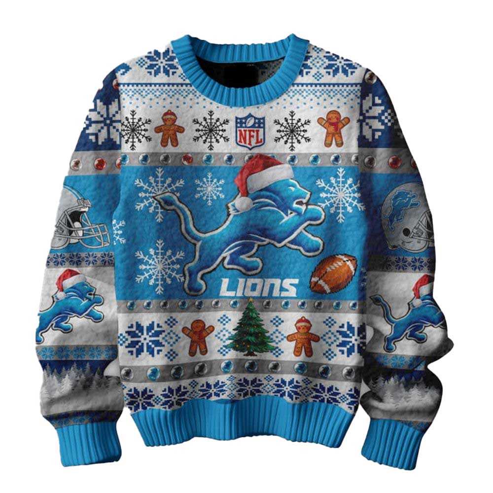 Detroit Lions They Not Like Us Christmas Ugly Sweater