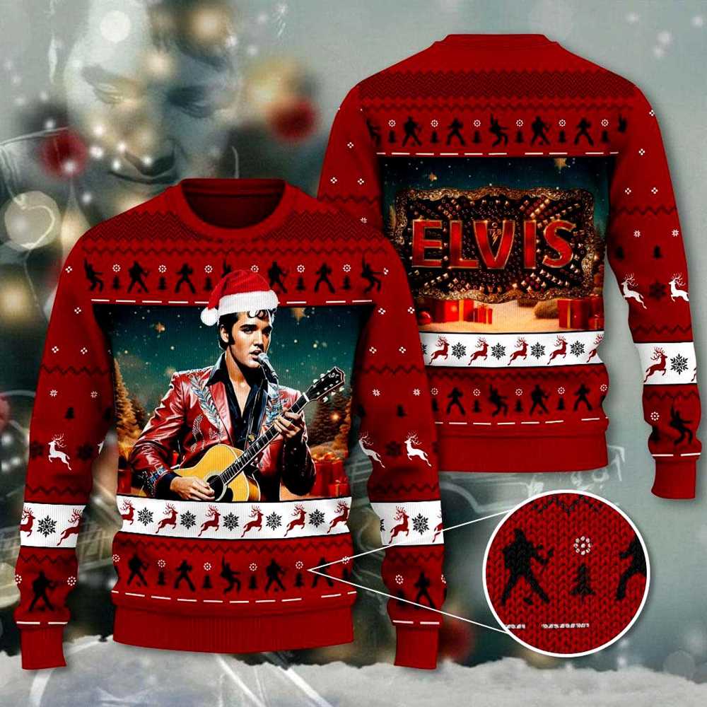 Elvis Merry Elvismas Ugly Christmas Sweater