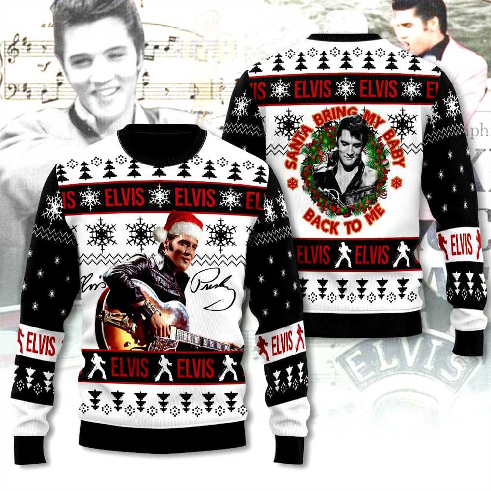 Elvis Santa Bring My Baby Back To Me Ugly Christmas Sweater