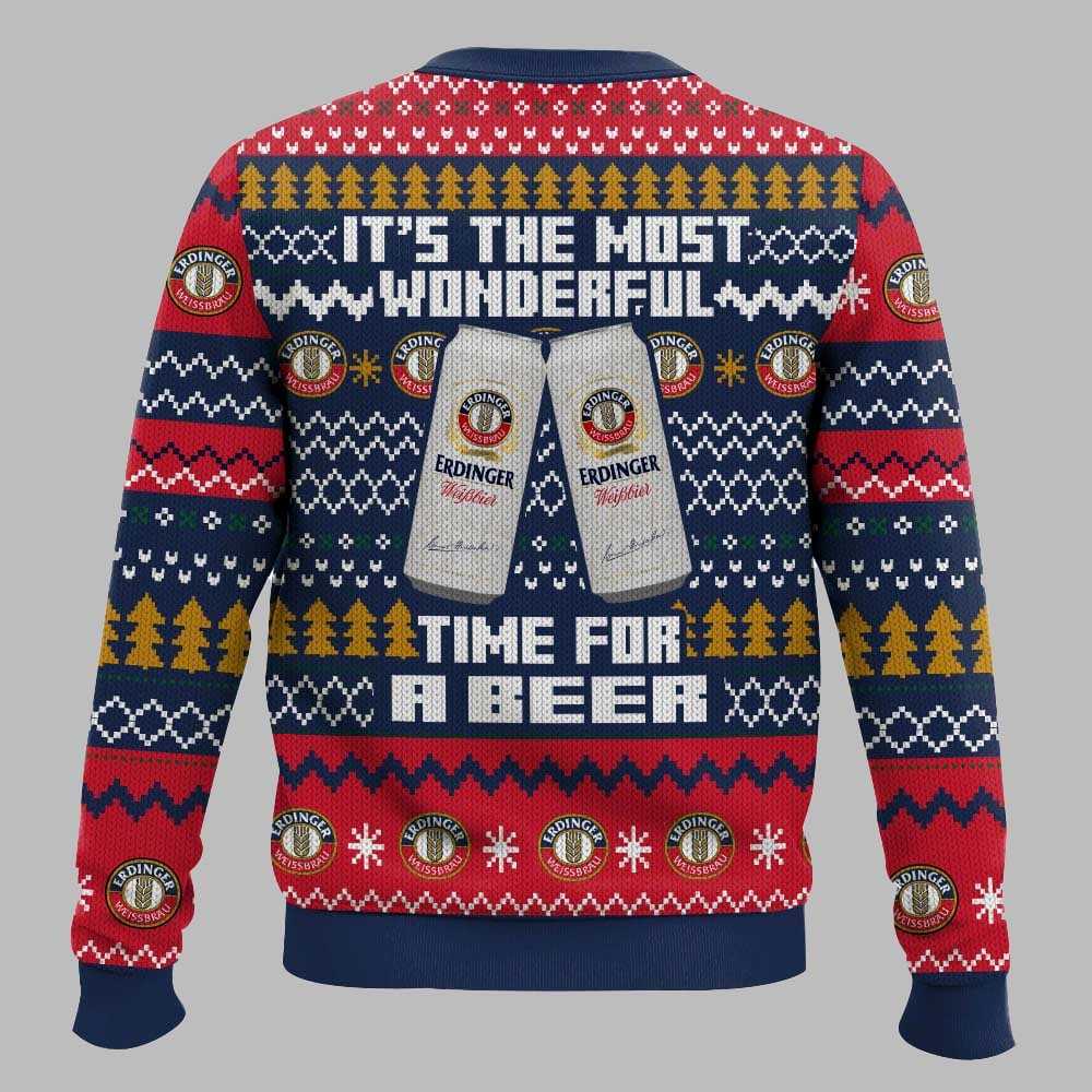 Erdinger Its The Most Wonderful Time For A Beer Christmas Ugly Sweater Erdinger Its The Most Wonderful Time For A Beer Christmas Ugly Sweater