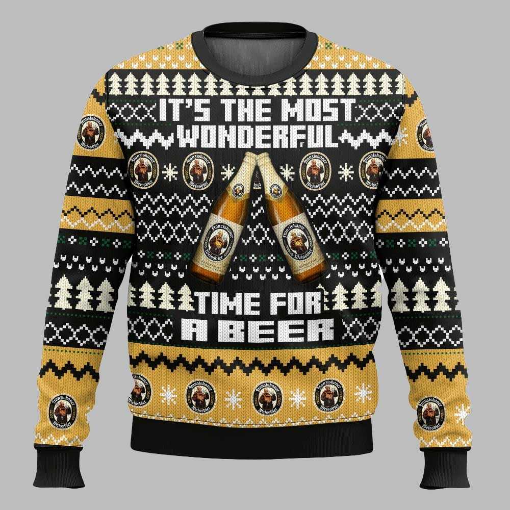 Franziskaner Its The Most Wonderful Time For A Beer Christmas Ugly Sweater