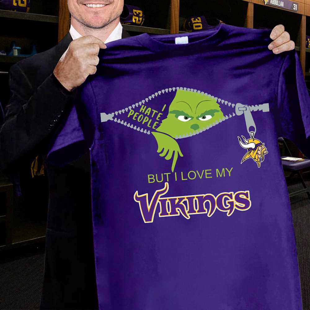 Grinch I Hate People But I Love My Vikings Sweatshirt Grinch I Hate People But I Love My Vikings Sweatshirt