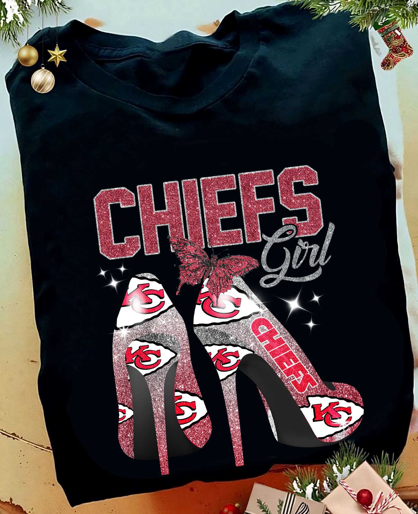 High Heels Chiefs Girl Christmas Sweatshirt High Heels Chiefs Girl Christmas Sweatshirt