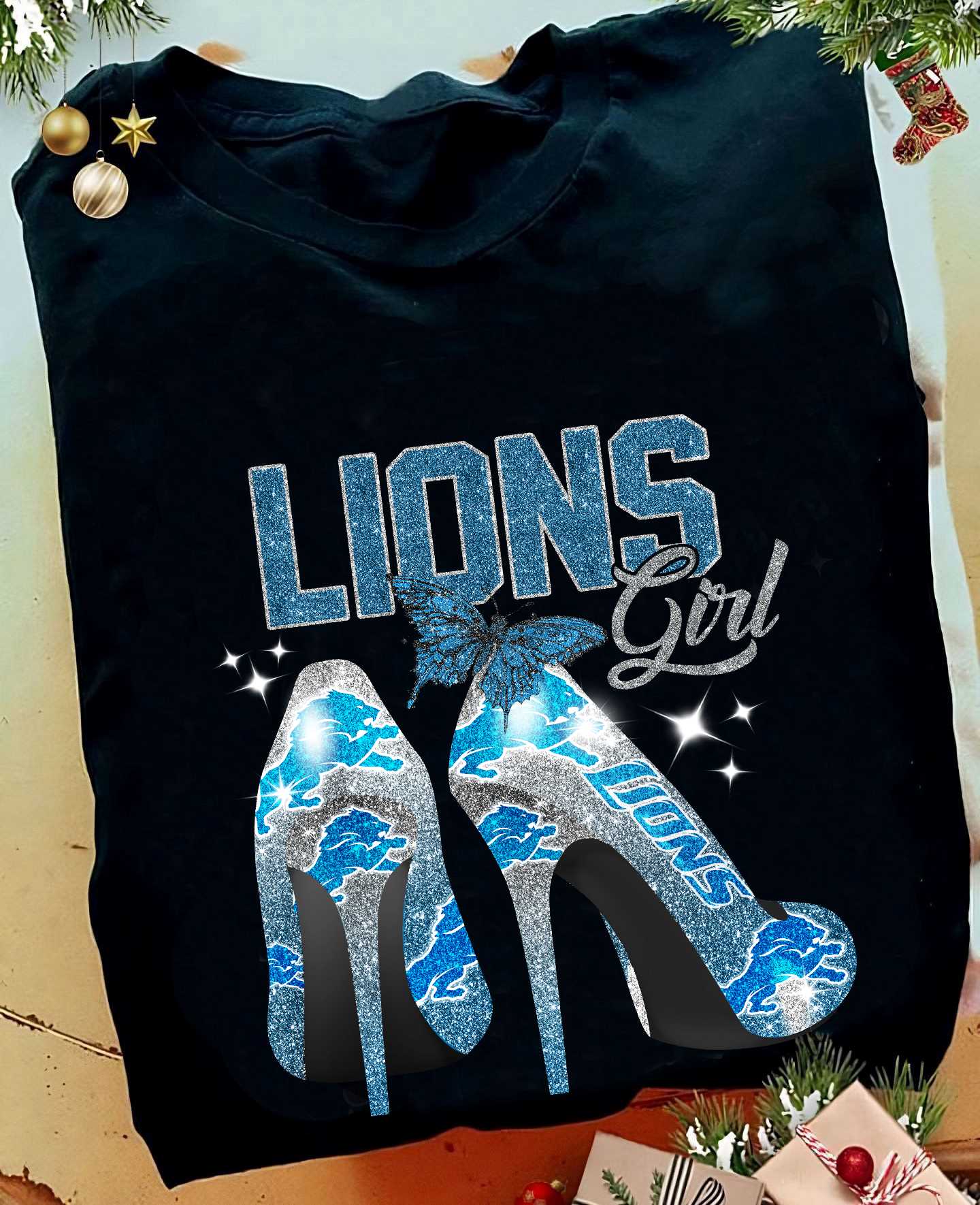 High Heels Detroit Lions Girl Christmas Sweatshirt High Heels Detroit Lions Girl Christmas Sweatshirt