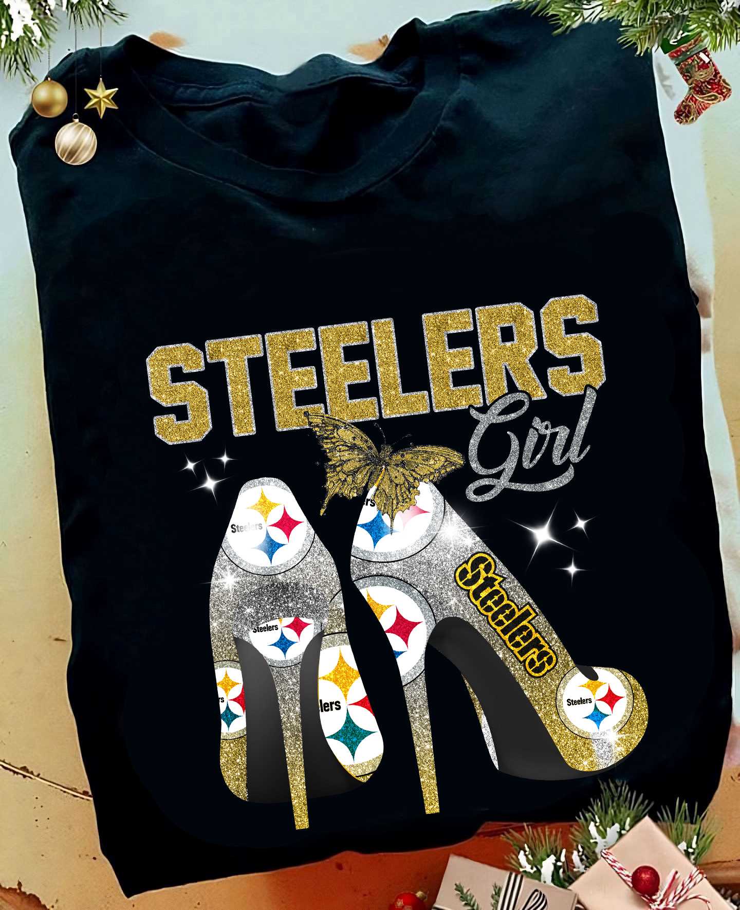 High Heels Steelers Girl Christmas Sweatshirt High Heels Steelers Girl Christmas Sweatshirt