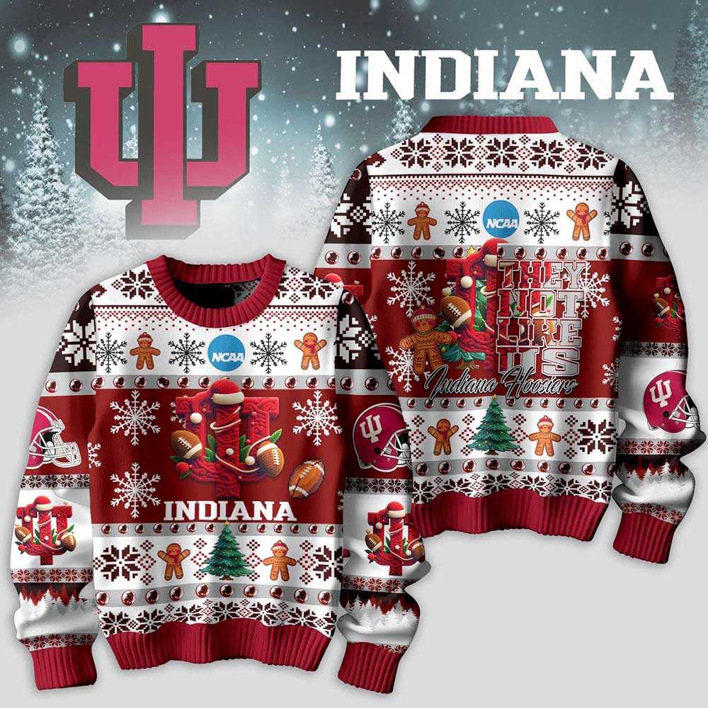 Indiana Hoosiers They Not Like Us Christmas Ugly Sweater