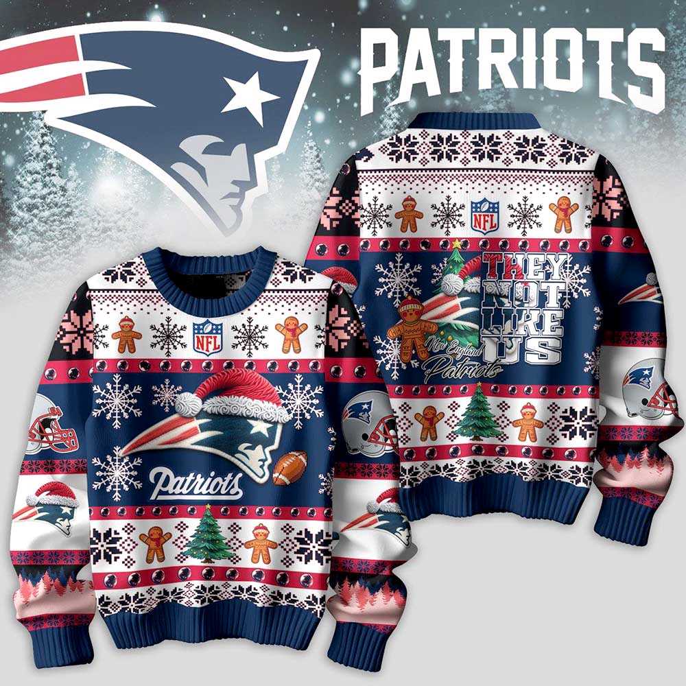 New England Patriots They Not Like Us Christmas Ugly Sweater