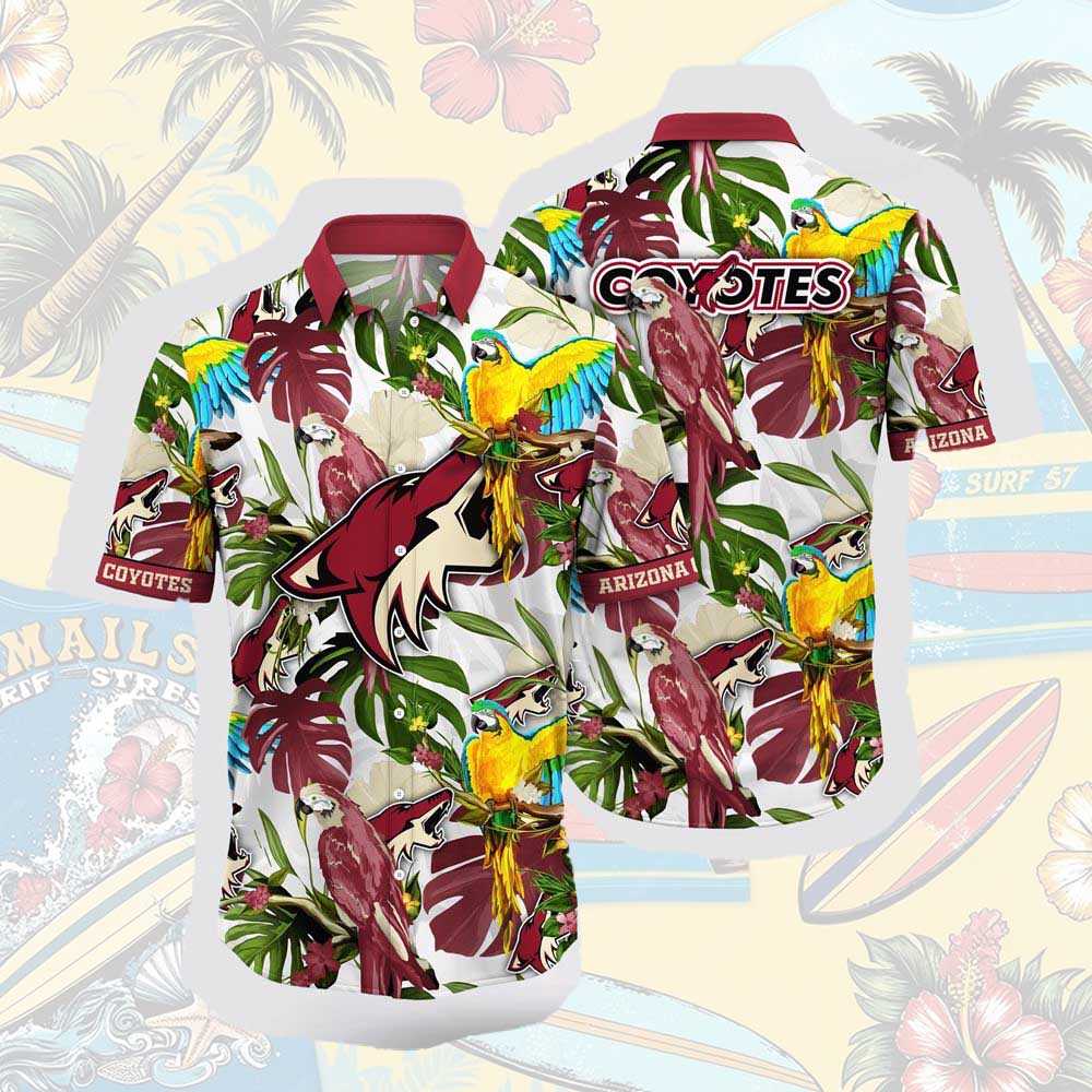 Nhl Arizona Coyotes Hawaiian Shirt Tropical Parrot Pattern Summer Hawaiian Shirt Nhl Arizona Coyotes Hawaiian Shirt Tropical Parrot Pattern Summer Hawaiian Shirt