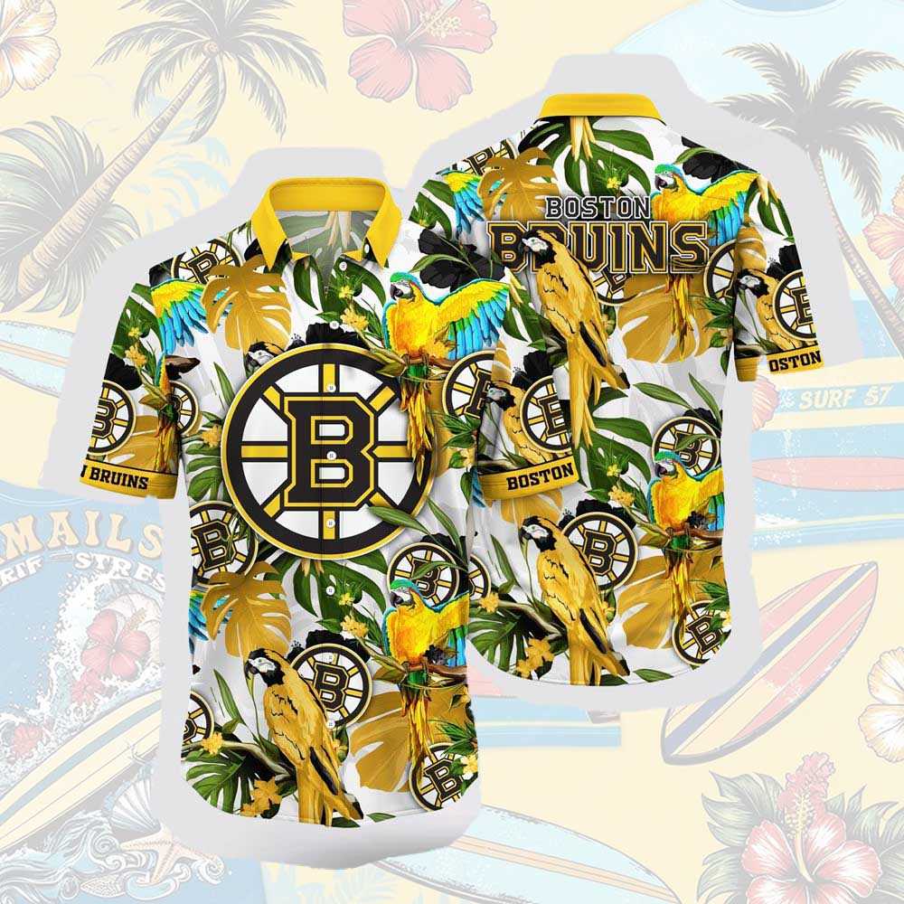 Nhl Boston Bruins Hawaiian Shirt Tropical Parrot Pattern Summer Hawaiian Shirt Nhl Boston Bruins Hawaiian Shirt Tropical Parrot Pattern Summer Hawaiian Shirt