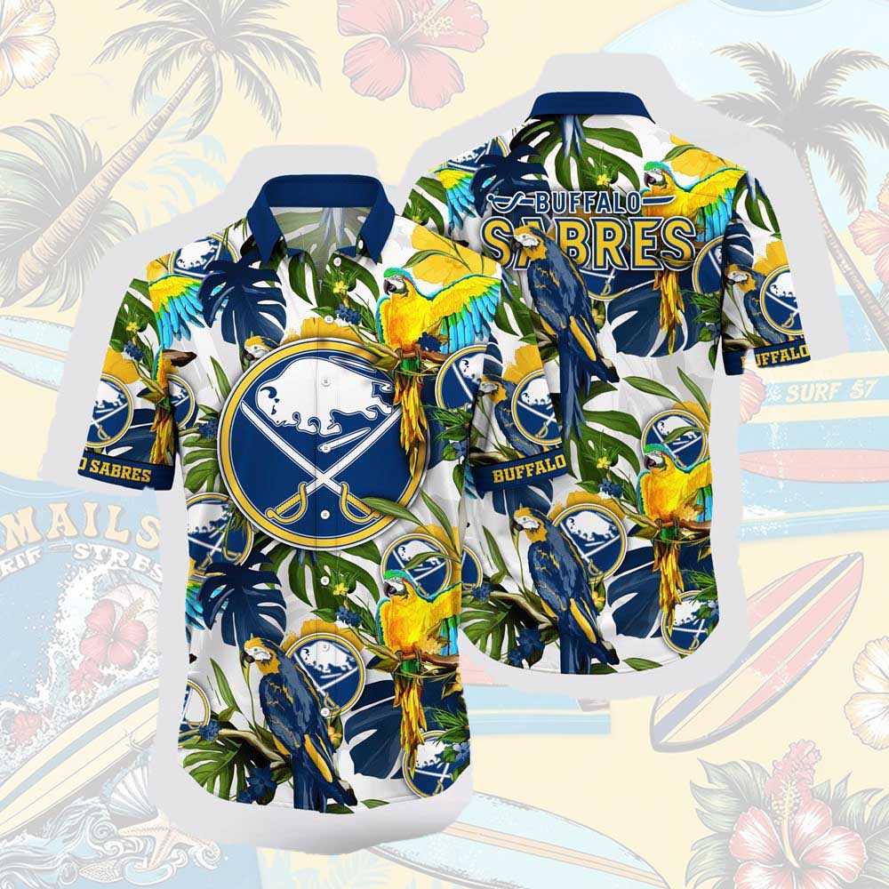 Nhl Buffalo Sabres Hawaiian Shirt Tropical Parrot Pattern Summer Hawaiian Shirt Nhl Buffalo Sabres Hawaiian Shirt Tropical Parrot Pattern Summer Hawaiian Shirt