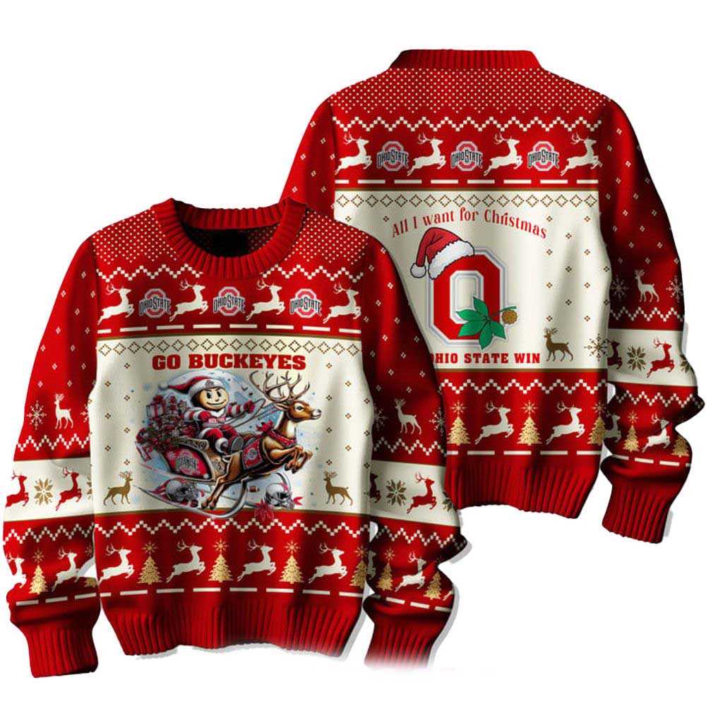 Ohio State Football All I Want For Christmas Sweater