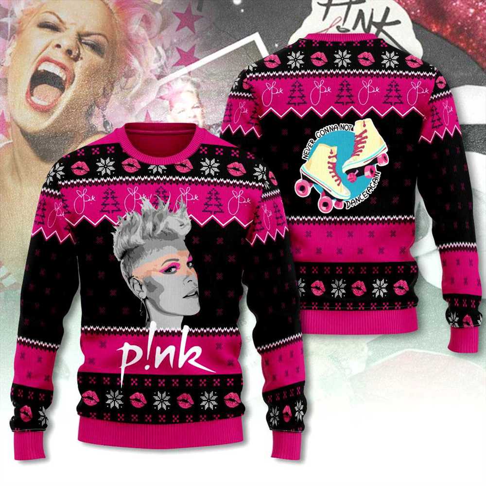 Pink Never Conna Not Dance Again Ugly Christmas Sweater