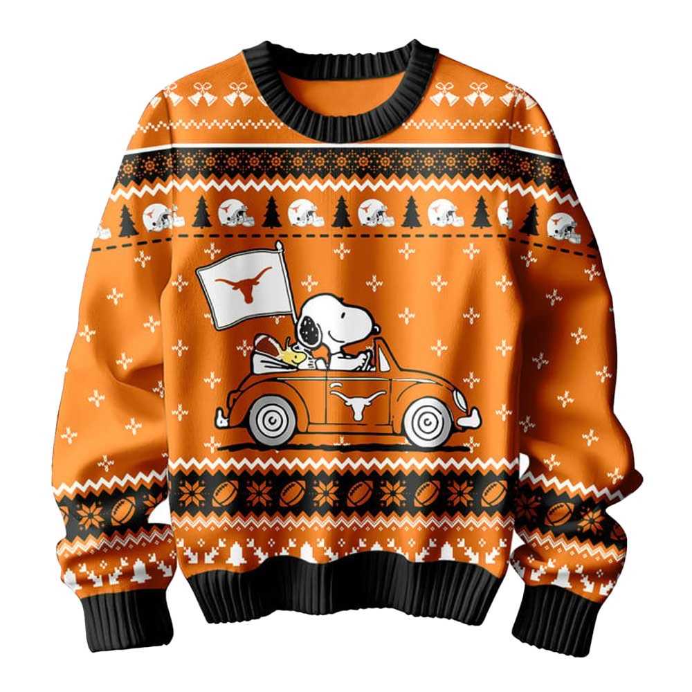Texas Longhorns X Snoopy Christmas Ugly Sweater Texas Longhorns X Snoopy Christmas Ugly Sweater