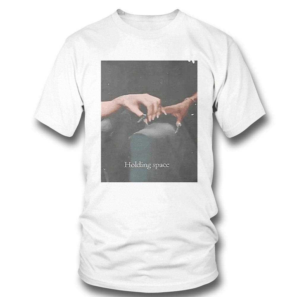 Ariana Holding Cynthia Finger Holding Space Wicked Shirt