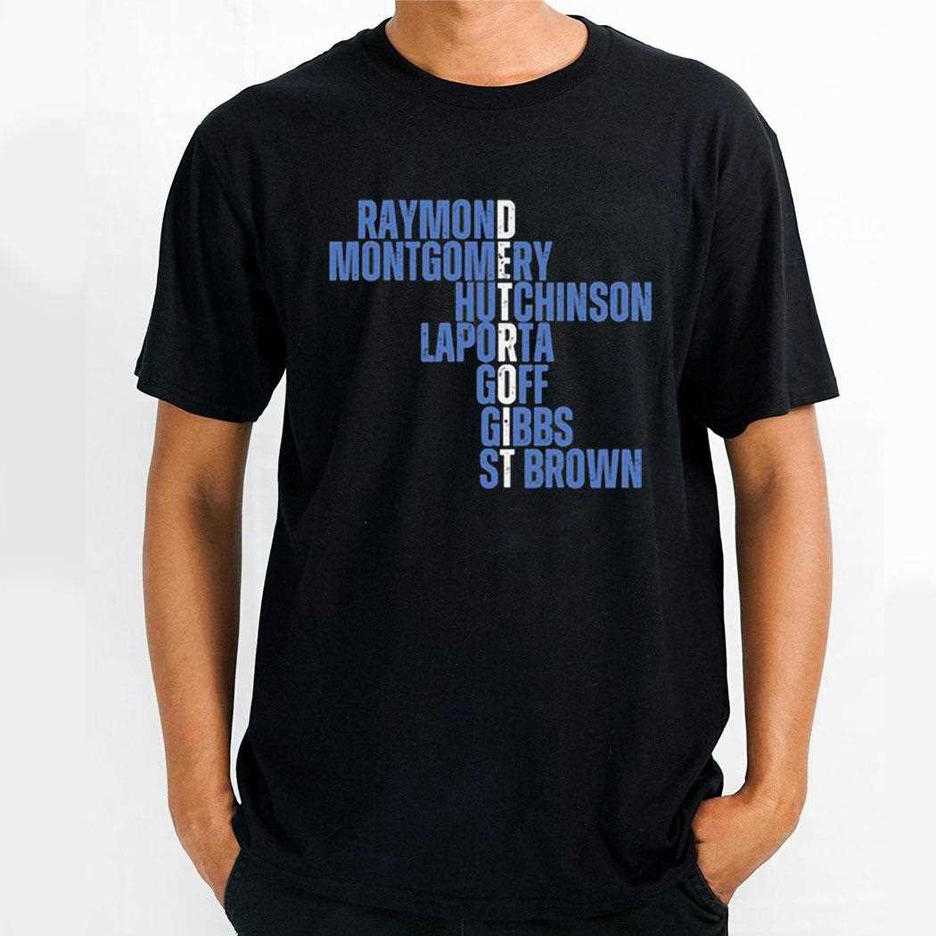 Detroit Raymond Montgomery Hutchinson Laporta Goff Gibbs St Brown Shirt