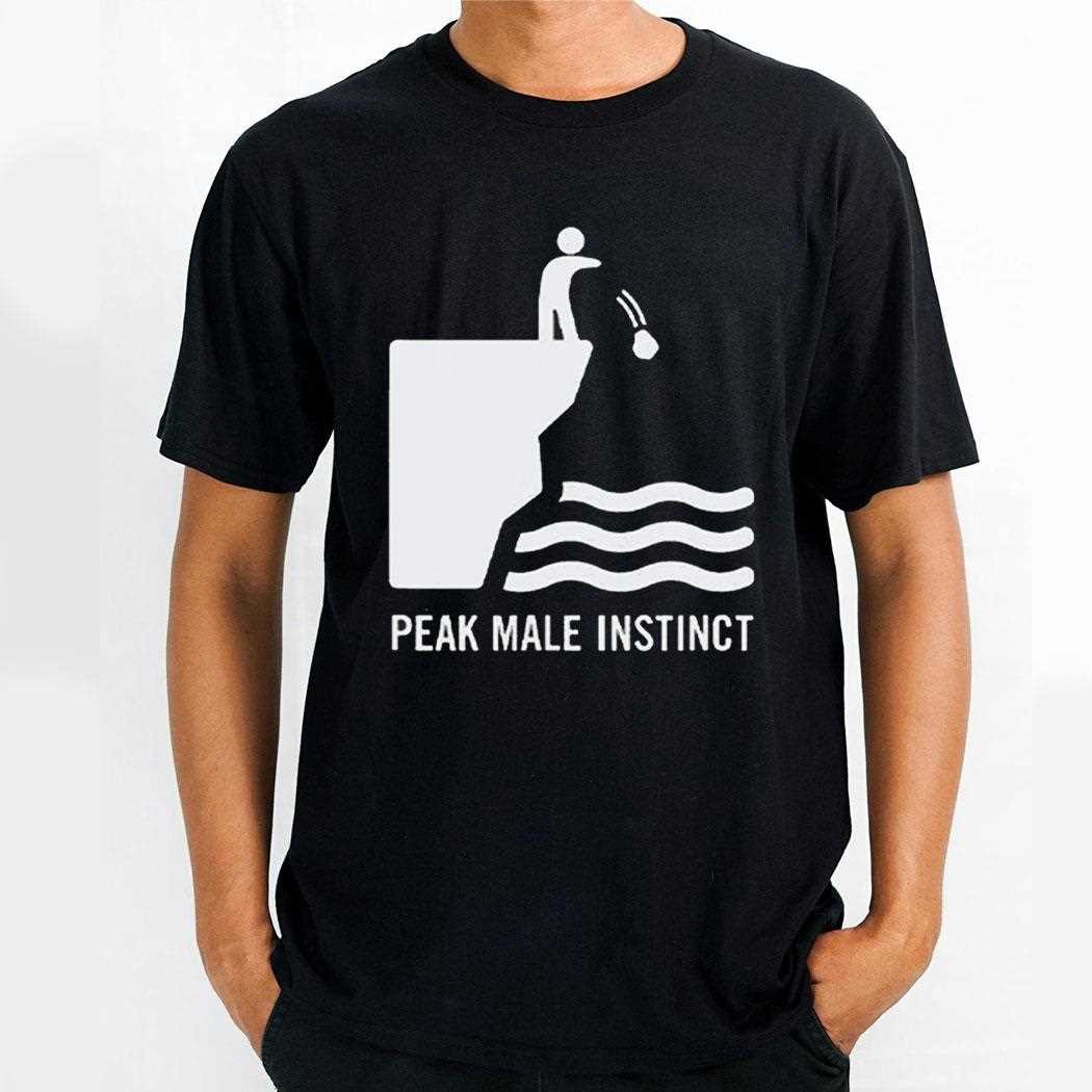 Peak Male Instinct Funny Cliff Rock Throwing Shirt