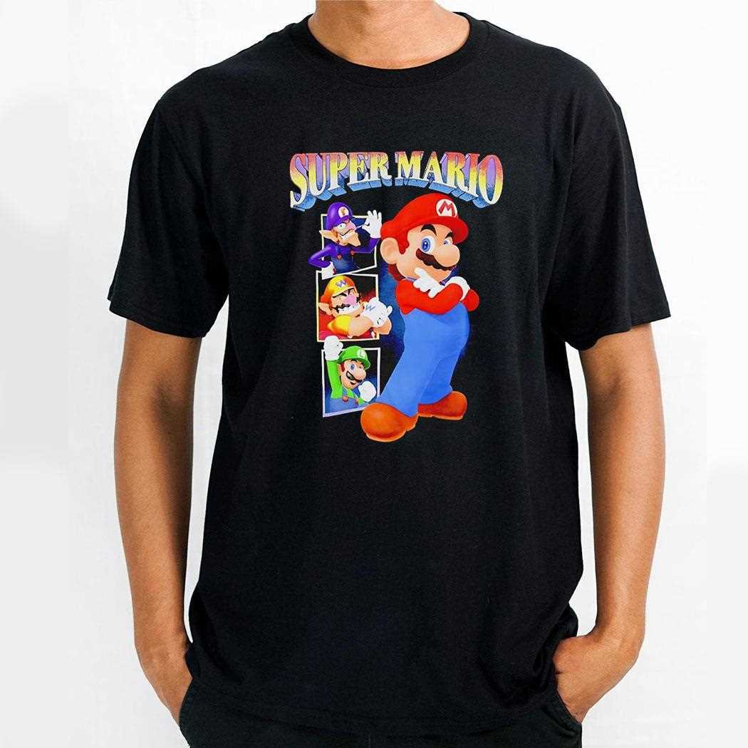 Super Mario Luigi Mario Wario Waluigi 4 Characters Shirt Hoodie Super Mario Luigi Mario Wario Waluigi 4 Characters Shirt Hoodie