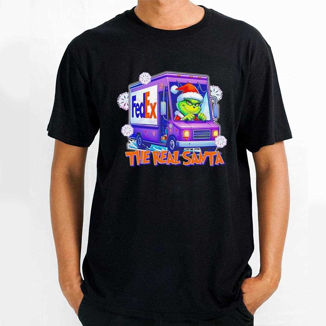 The Real Santa Grinch Christmas Fedex Carrier Shirt