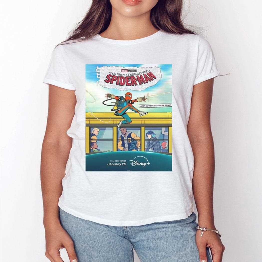 Marvel Animation Your Friendly Neighborhood Spider Man Jan 29 2025 Meet The New Hero On The Block Shirt Marvel Animation Your Friendly Neighborhood Spider Man Jan 29 2025 Meet The New Hero On The Block Shirt