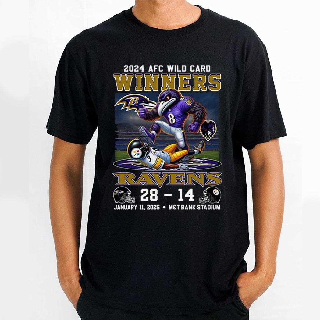 2024 Afc Wild Card Winners Ravens 28 14 Steelers Shirt