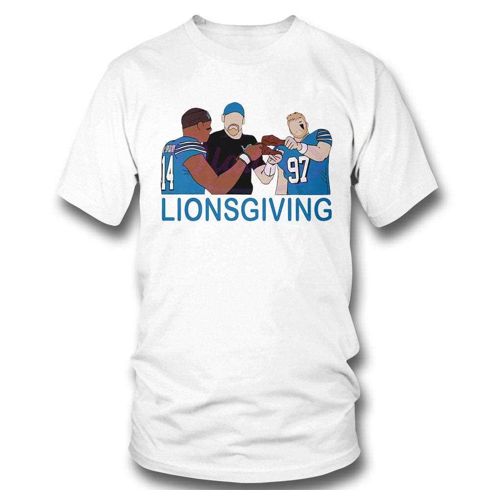 Amon Ra St Brown Aidan Hutchinson Lionsgiving Shirt Amon Ra St Brown Aidan Hutchinson Lionsgiving Shirt