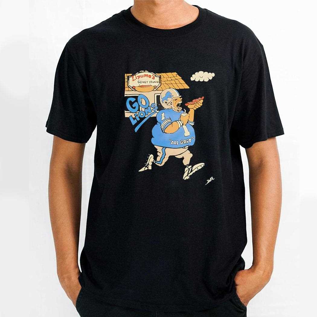 Detroit Lions All Grit Lipumas Coney Island Go Lions Shirt