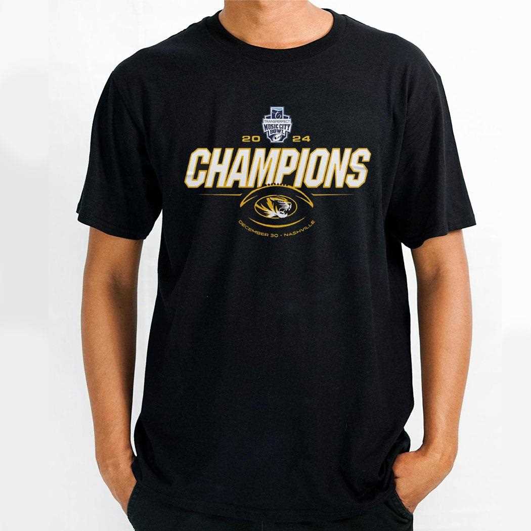 Missouri Tigers Football Are The 2024 Transperfect Music City Bowl Champs Shirt