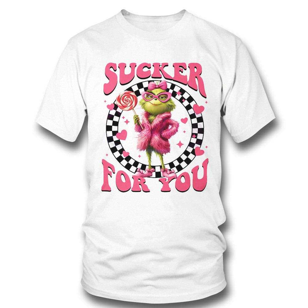 Pink Grinch Sucker For You Checkered Lollipop Shirt Pink Grinch Sucker For You Checkered Lollipop Shirt