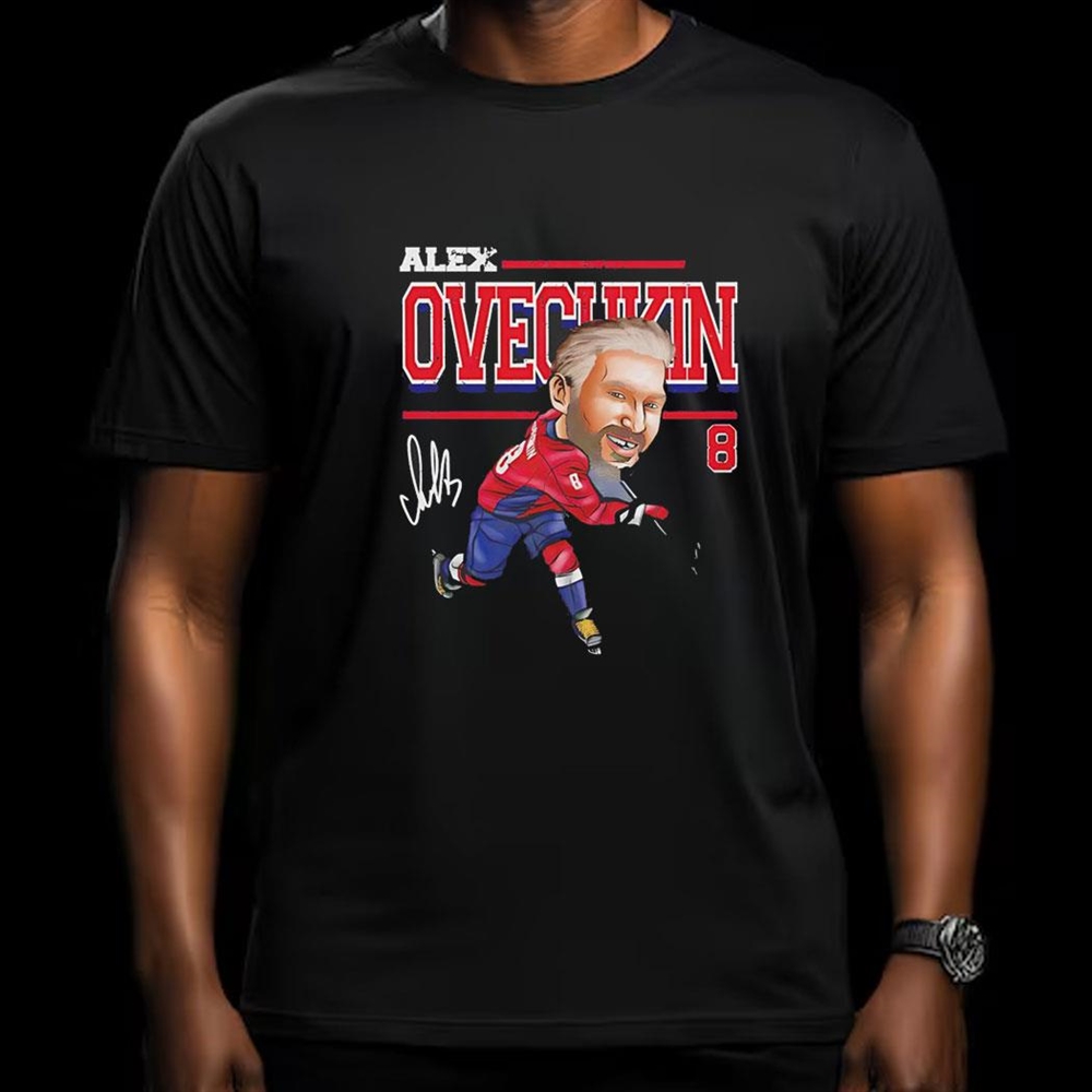 Alex Ovechkin Washington Capitals Nhl Hockey Cartoon Signature Vintage Shirt