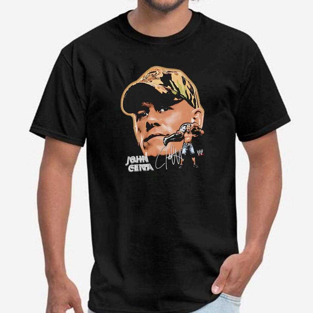 John Cena Wwe Big Face Signature Graphic Shirt