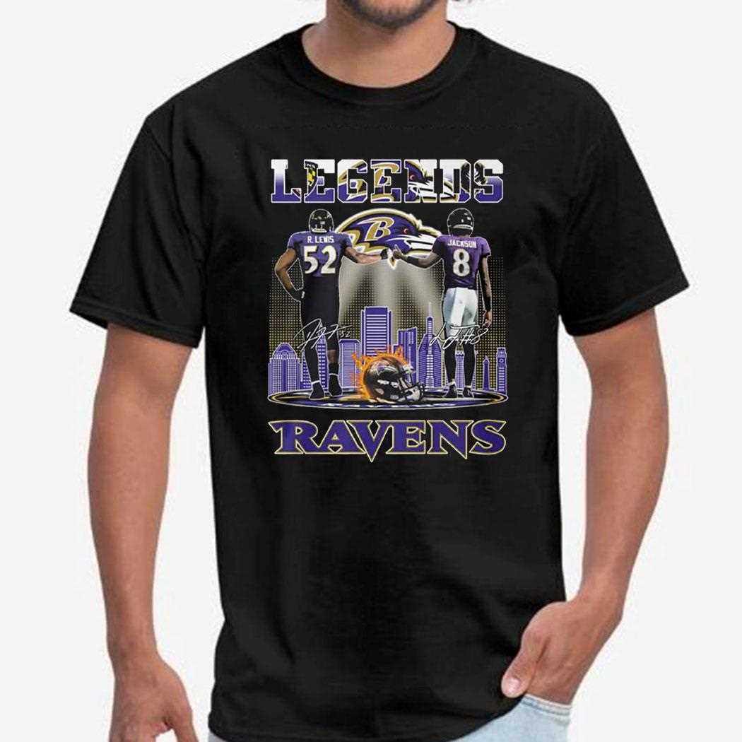 Legends Ravens R Lewis 52 Jackson 8 Shirt
