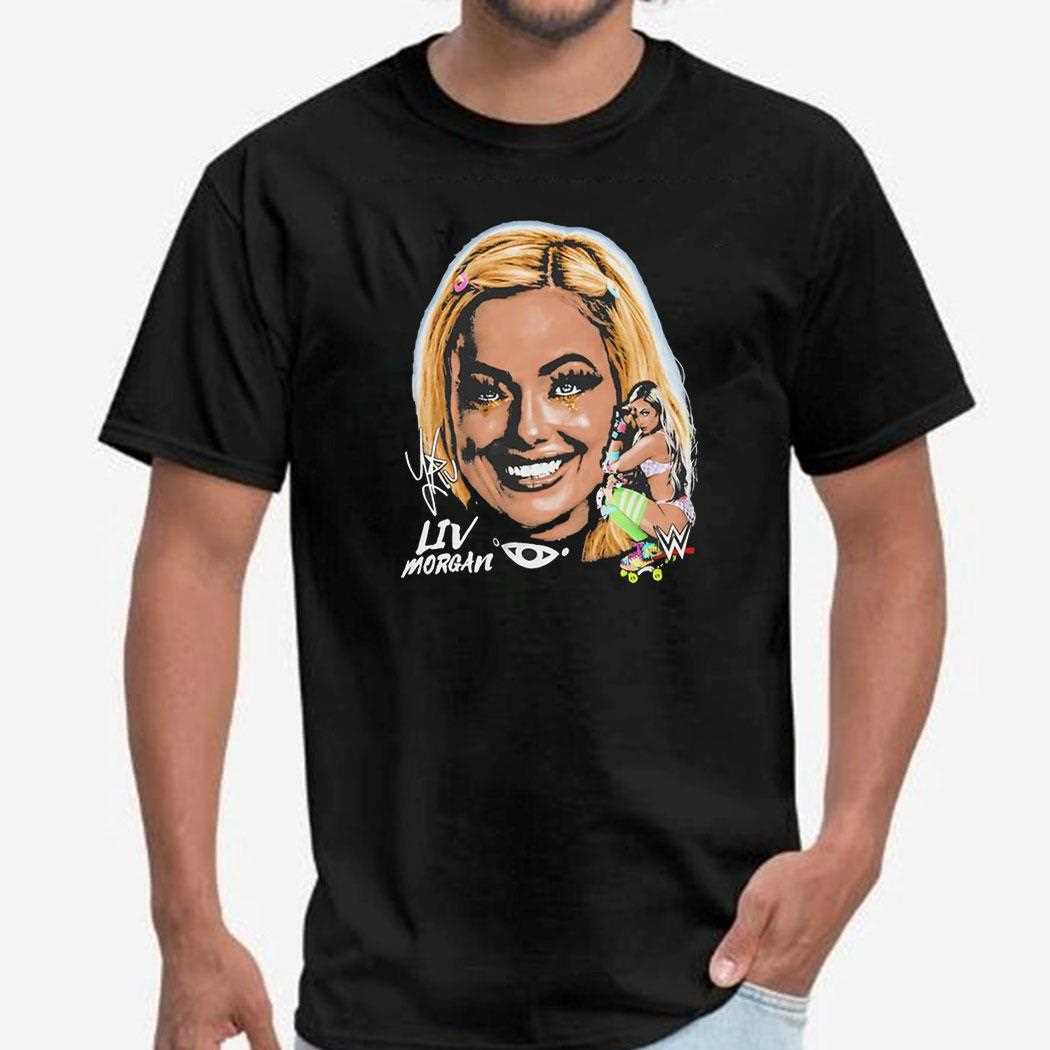 Liv Morgan Wwe Big Face Signature Graphic Shirt