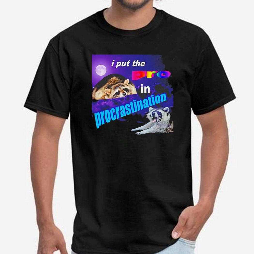 Raccoon I Put The In Procrastination Shirt